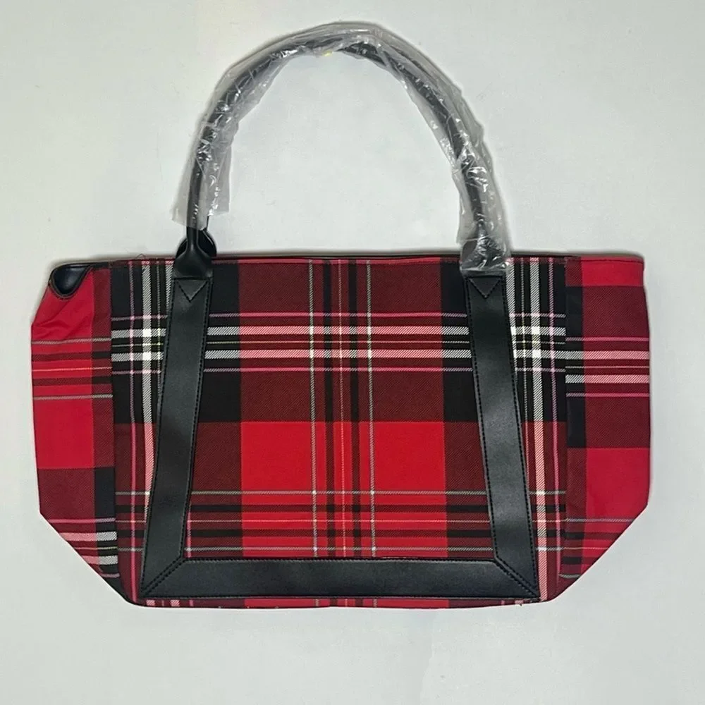 Victoria's Secret Red Plaid Tote Bag Limited Edition NWT